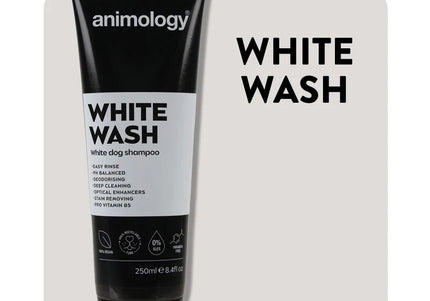 Animology White Wash Shampoo – Brightening Formula for White and Light Coats, 250ml
