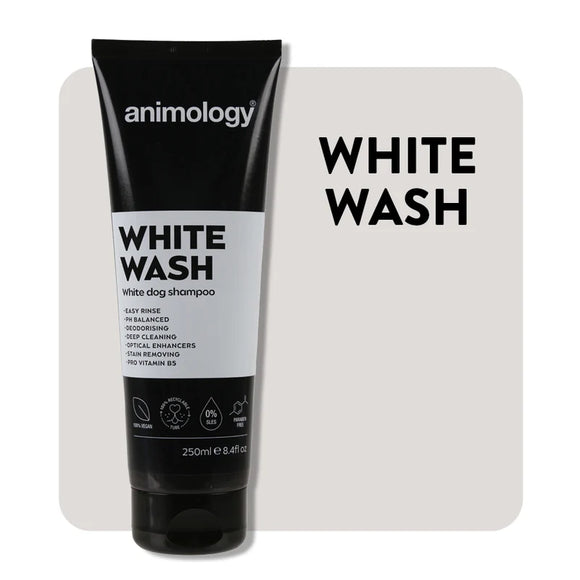 Animology White Wash Shampoo – Brightening Formula for White and Light Coats, 250ml