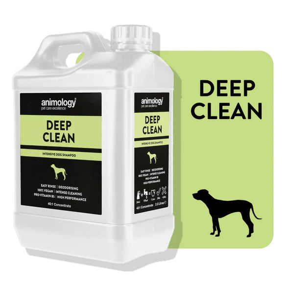Animology Deep Clean Shampoo – Deep Cleansing 40:1 Concentrate, 2.5L, Professional Formula