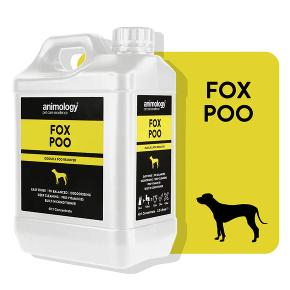 Animology Fox Poo Shampoo – Powerful Dirt-Removing 40:1 Concentrate, 2.5L Bottle