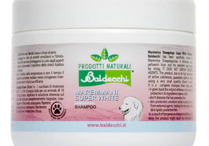 Baldecchi Maremmani Super White Shampoo 250ml – Concentrated Paste Formula for Thick White Coats