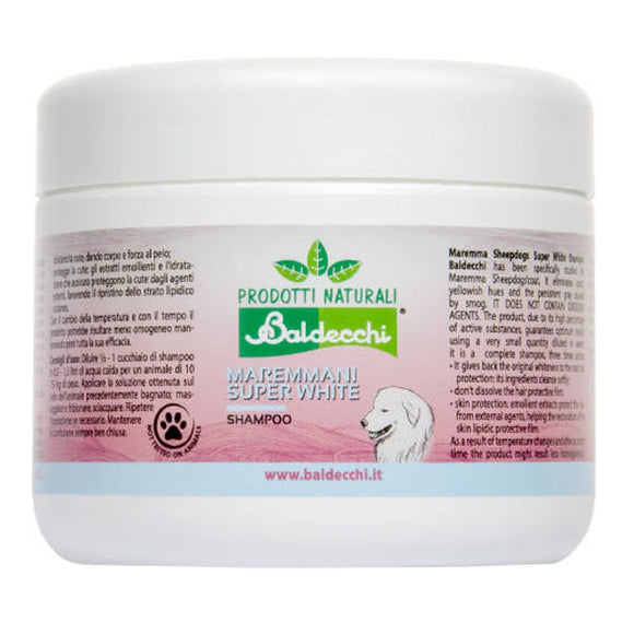 Baldecchi Maremmani Super White Shampoo 250ml – Concentrated Paste Formula for Thick White Coats