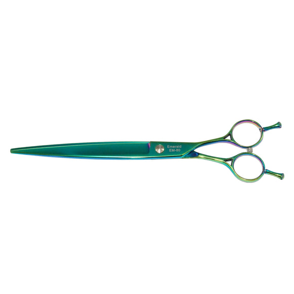 Easy Cut Professional Straight Grooming Scissors – Emerald Finish, 8 Inch, Precision Cutting