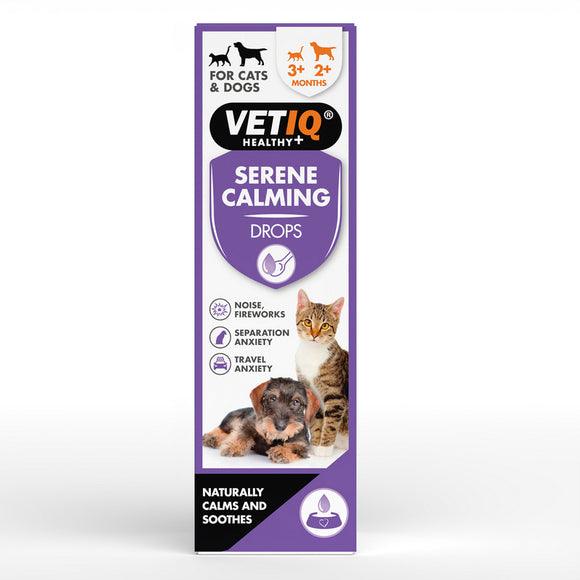 VetIQ Serene Calming Drops 100ml – Natural Liquid Formula, Fast-Acting Stress Relief