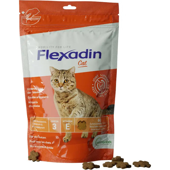 Vetoquinol Flexadin Cat Joint Support Tablets – Advanced Mobility Formula, 60 Count