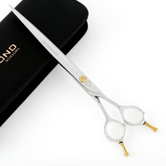 Diamond Professional Straight Grooming Scissors – 8.5 Inch Micro-Cut Precision Blades