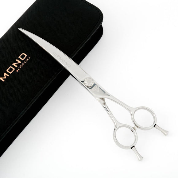 Diamond Professional Grooming Scissors – 7.5 Inch Micro-Cut, Bent Blade, Precision Styling