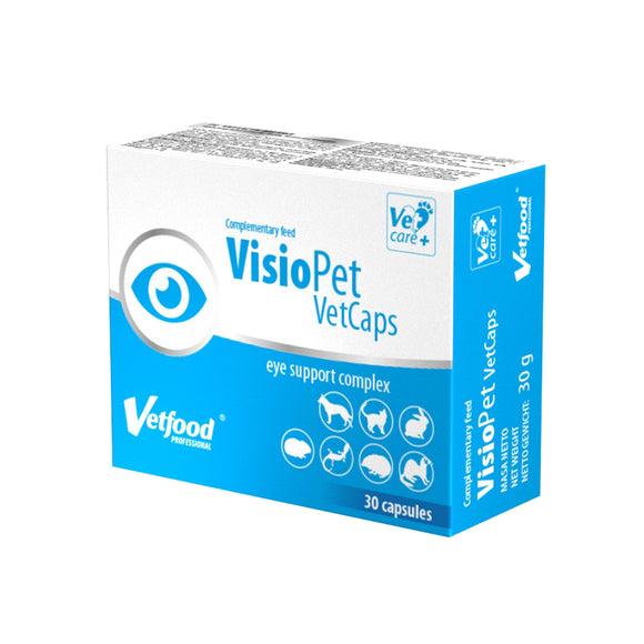 Vetfood VisioPet VetCaps – Specialized Eye Health Supplement, 30 Capsules, Supports Vision Clarity
