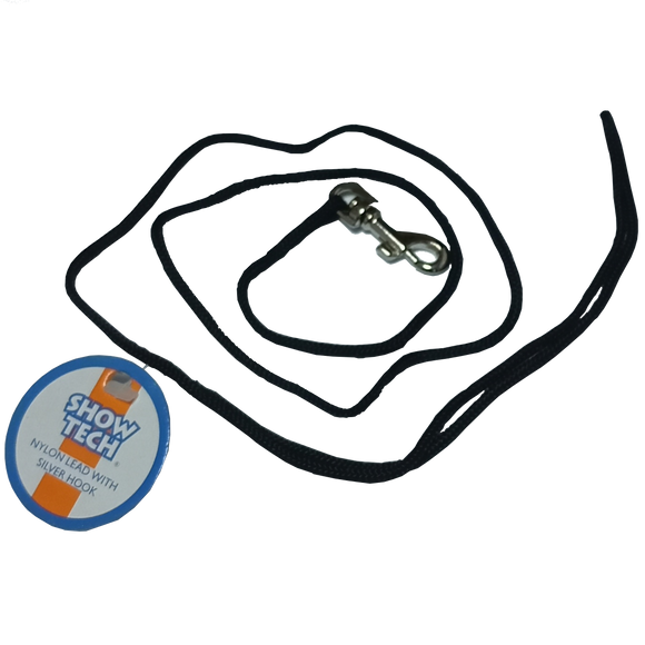 Show Tech Black Grooming Ring – 3mm Wide with Silver Snap Hook, Durable Design