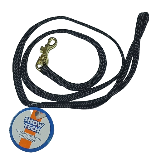 Show Tech Black Grooming Ring – 7mm Wide with Gold Snap Hook, Durable Design