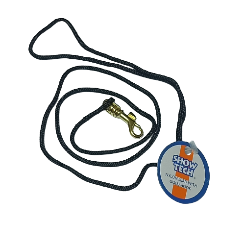 Show Tech Black Grooming Ring – 3mm Wide with Gold Snap Hook, Durable Design