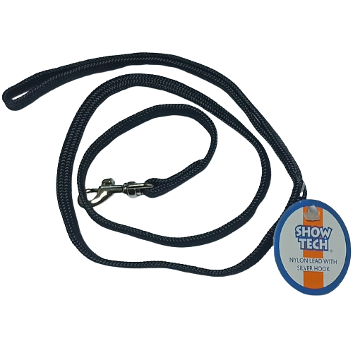 Show Tech Black Grooming Ring – 7mm Wide with Silver Snap Hook, Durable Design