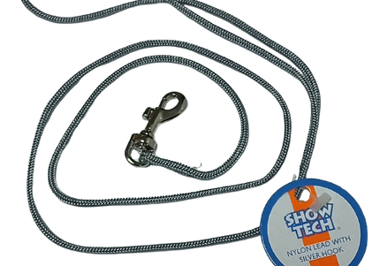 Show Tech Gray Grooming Ring – 3mm Wide with Silver Snap Hook, Durable Design