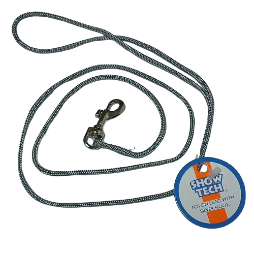 Show Tech Gray Grooming Ring – 3mm Wide with Silver Snap Hook, Durable Design