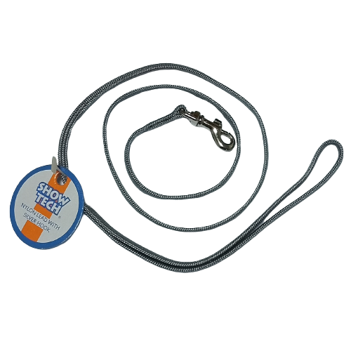 Show Tech Gray Grooming Ring – 5mm Wide with Silver Snap Hook, Durable Design