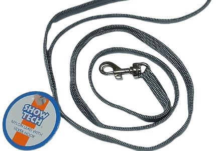 Show Tech Gray Grooming Ring – 7mm Wide with Silver Snap Hook, Durable Design