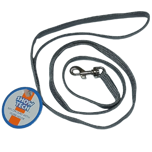 Show Tech Gray Grooming Ring – 7mm Wide with Silver Snap Hook, Durable Design