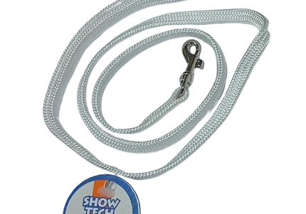 Show Tech White Grooming Ring with Silver Snap Hook – 7mm Wide, Durable Design