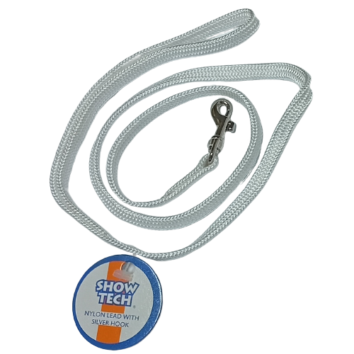 Show Tech White Grooming Ring with Silver Snap Hook – 7mm Wide, Durable Design