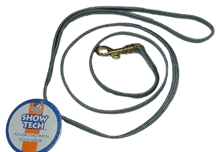 Show Tech Gray Grooming Ring – 5mm Wide with Gold Snap Hook, Durable Design