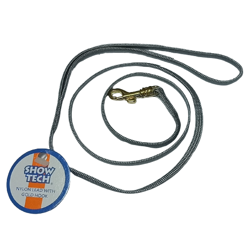 Show Tech Gray Grooming Ring – 5mm Wide with Gold Snap Hook, Durable Design