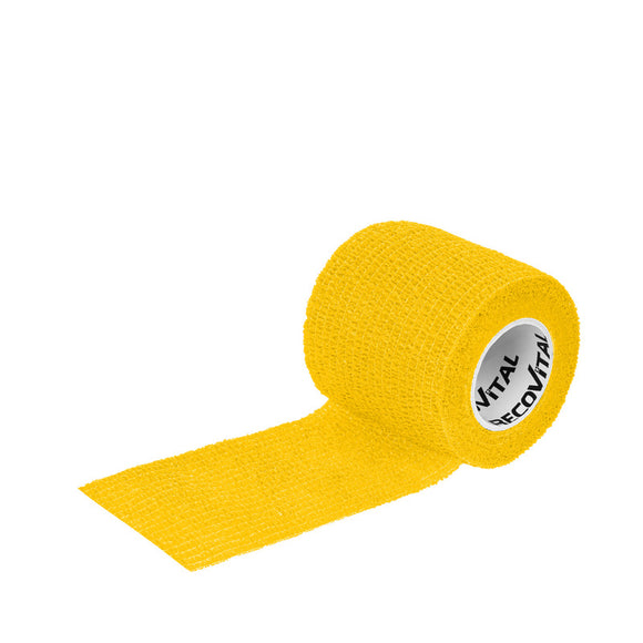 Recovital Smooth Cohesive Bandage – 2.5cm x 4.5m, Yellow, Flexible and Secure Wrap