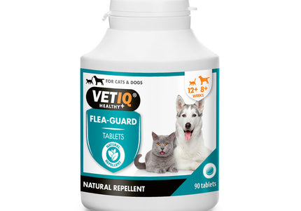 VetIQ Flea Guard Tablets – Natural Flea and Tick Protection, 90 Count, Fast-Acting Formula