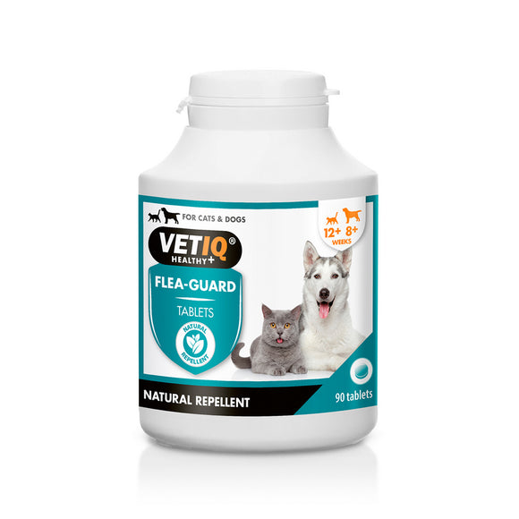 VetIQ Flea Guard Tablets – Natural Flea and Tick Protection, 90 Count, Fast-Acting Formula