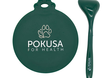 Pokusa Silicone Can Lid with Spoon – Flexible Airtight Cover, Convenient Feeding Accessory