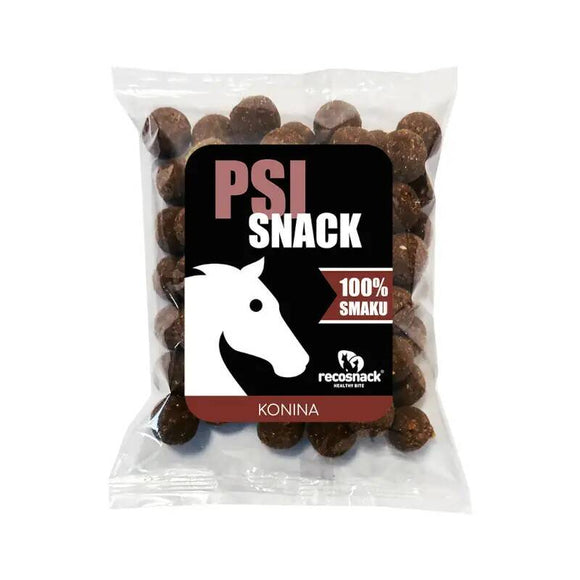 RecoSnack PsiSnack Tasty Horse Meat Balls – Soft Dog Delicacy, 500g Bucket
