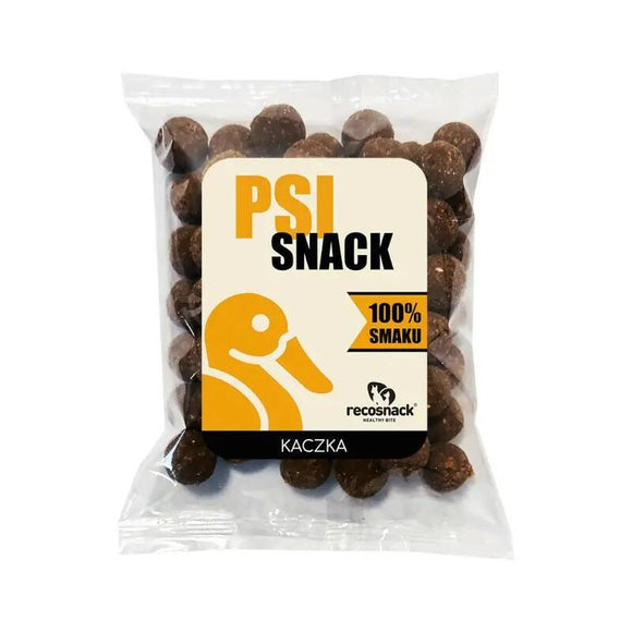 RecoSnack PsiSnack Duck Treat Balls – Tasty Protein-Rich Chews, 500g Resealable Bucket