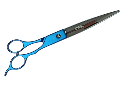 Ehaso 8-Inch Straight Grooming Scissors – Japan Stainless Steel, Blue Aluminum Handle