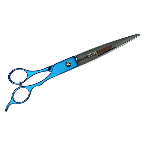 Ehaso 8-Inch Straight Grooming Scissors – Japan Stainless Steel, Blue Aluminum Handle