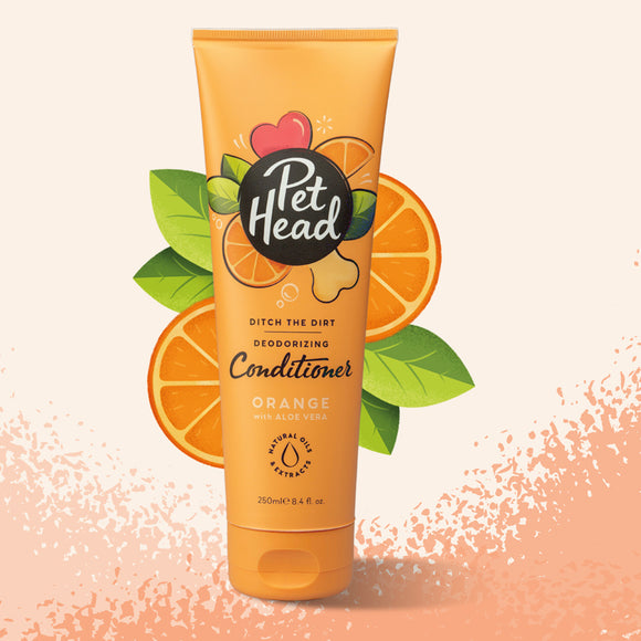 Pet Head Ditch the Dirt Deodorising Conditioner – Charcoal Cleansing Formula, Neutralises Odours, 250ml