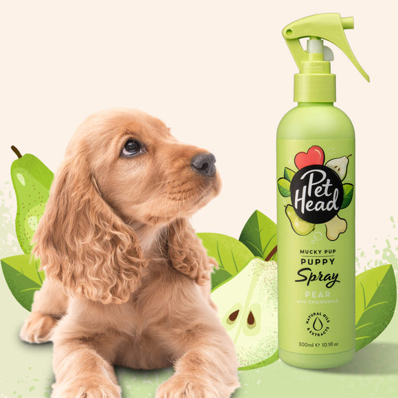 Pet Head Mucky Pup Puppy Spray – Delicate Refreshing Shampoo, Gentle Dry Care, 300ml