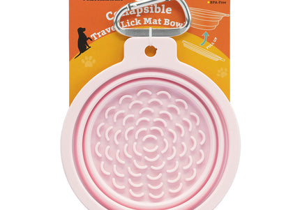 PetDreamHouse Silicone Collapsible Travel Bowl – Foldable 600ml Navy Blue with Lick Mat and Carabiner