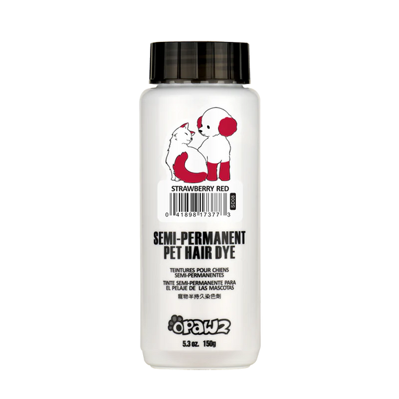 Opawz Semi-Permanent Pet Hair Dye – Vibrant Strawberry Red Color, 150g Tube