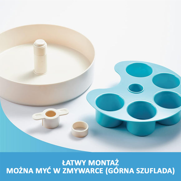 PetDreamHouse Spin Interactive Slow Feed Bowl – Medium Difficulty, Blue, Engaging Mealtime Solution