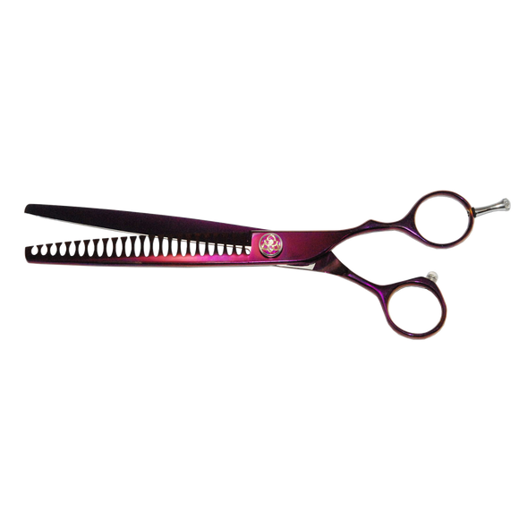 Easy Cut Amethyst Thinning Razor 7.5 Inch – Single-Sided, 24 Teeth, Precision Styling