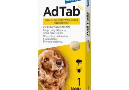 AdTab Chewable Flea and Tick Tablet – Fast-Acting Oral Protection, 11–22kg Dogs