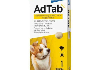 AdTab Chewable Flea and Tick Tablet – Fast-Acting Oral Protection, 5.5–11kg Dogs