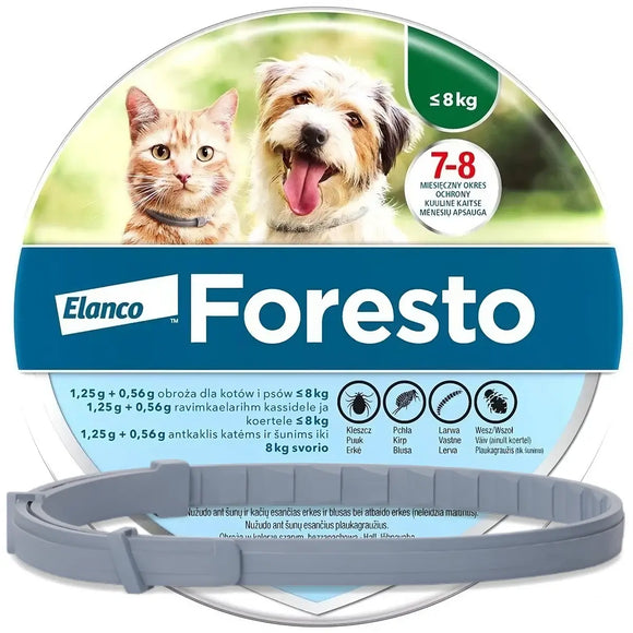 Bayer Foresto Anti-Flea and Tick Collar – Adjustable, Long-Lasting Protection for Small Pets