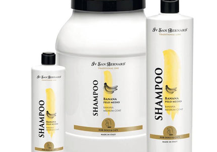 Iv San Bernard Banana Shampoo – Gentle Cleansing Formula for Medium Fur, Moisturizing Scented Care