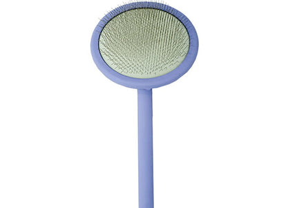 Tauro Pro Line Soft Oval Poodle Brush – Wooden Handle, Gentle Detangling, Purple