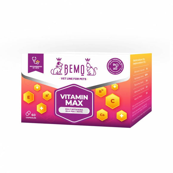 BEMO VetLine Vitamin Max – Complete Vitamin, Amino Acid, and Mineral Complex, 60 Capsules