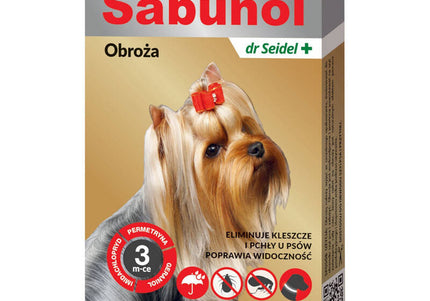 Sabunol GPI Decorative Anti-Flea and Tick Collar, Red, 50cm – Long-Lasting Protection