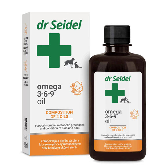 Dr. Seidel Omega 3-6-9 Oil 250ml – Nutrient-Rich Supplement for Healthy Skin and Coat