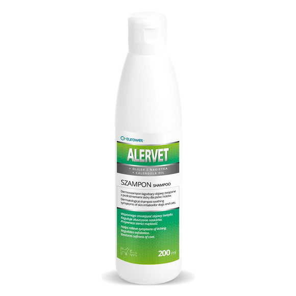 Eurowet ALERVET Dermatological Shampoo – Soothing Formula, Relieves Skin Irritations, 200ml