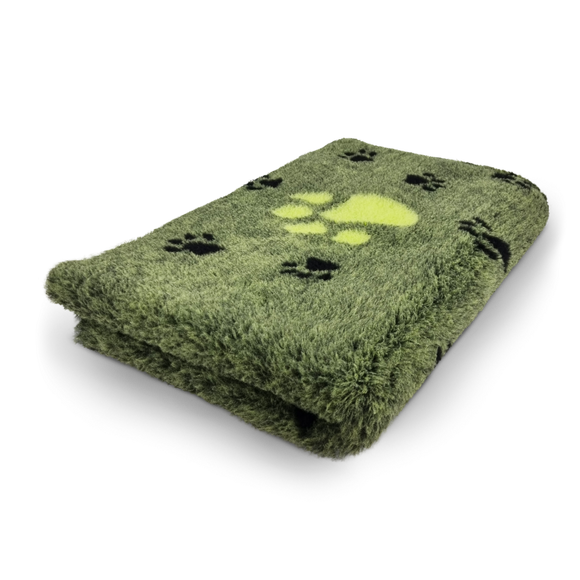 Dry Bed Type A+ Green – Soft Washable Pet Bed, 150x100cm, Non-Slip, Paw Print Design
