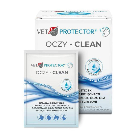 Vet Protector Eyes Clean Wipes – Gentle Skin Cleansing Pads, Specialized Eye Area Care, 20 Pack